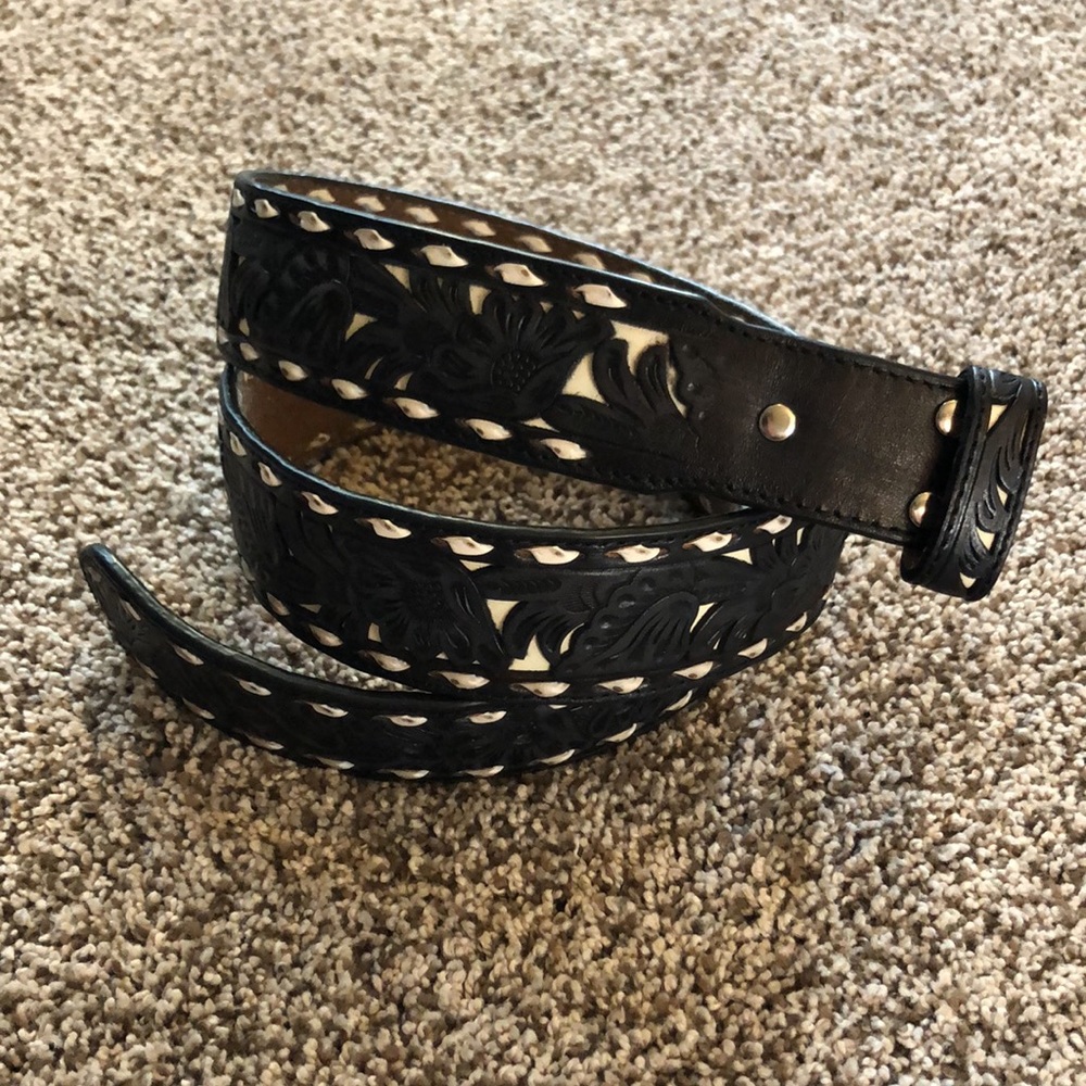 Leather belt strap